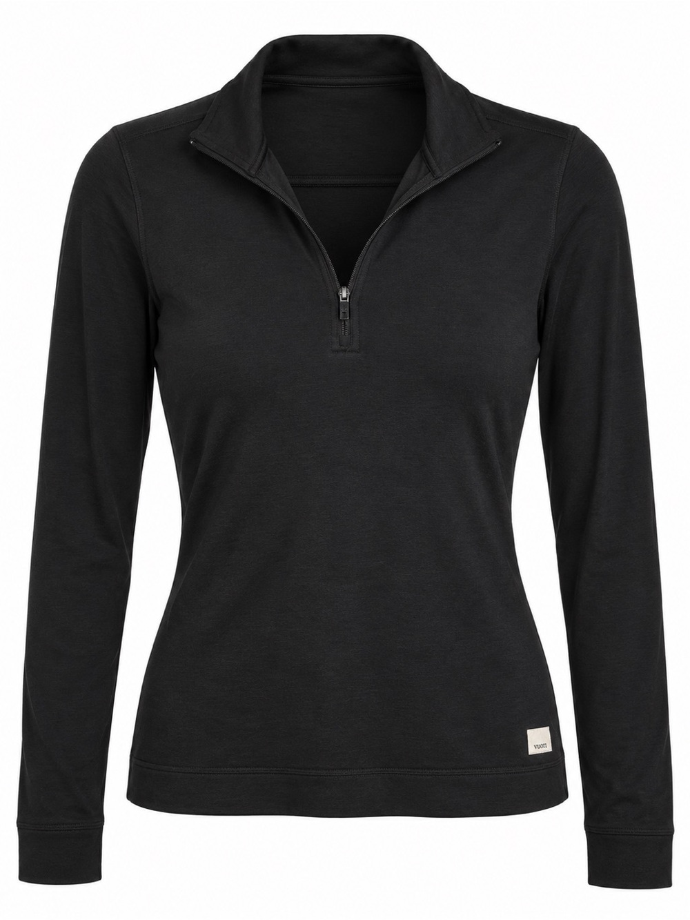 Vuori Halo Essential Half Zip Long Sleeve Pullover Black Womens Small